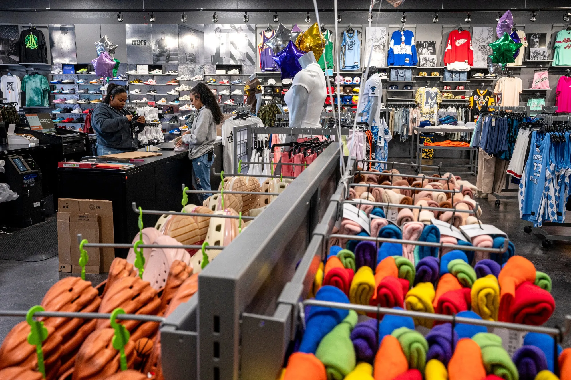 The US consumer price index and April retail sales —&nbsp;above: a Hibbett Sports store in Richmond, California —&nbsp;will be a one-two data punch for investors on Wednesday.