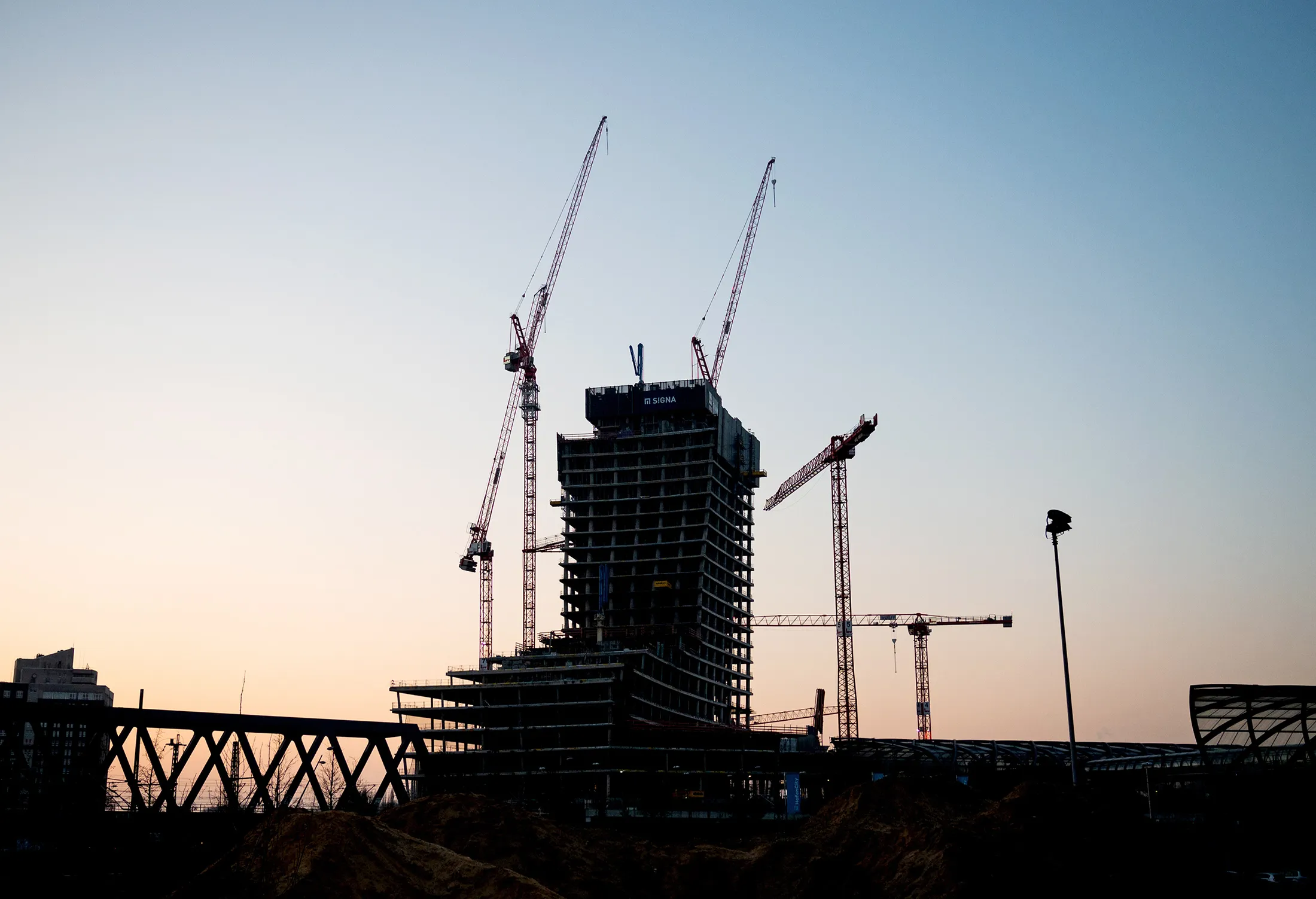 Die Elbtower-Baustelle am Hamburger Hafen.