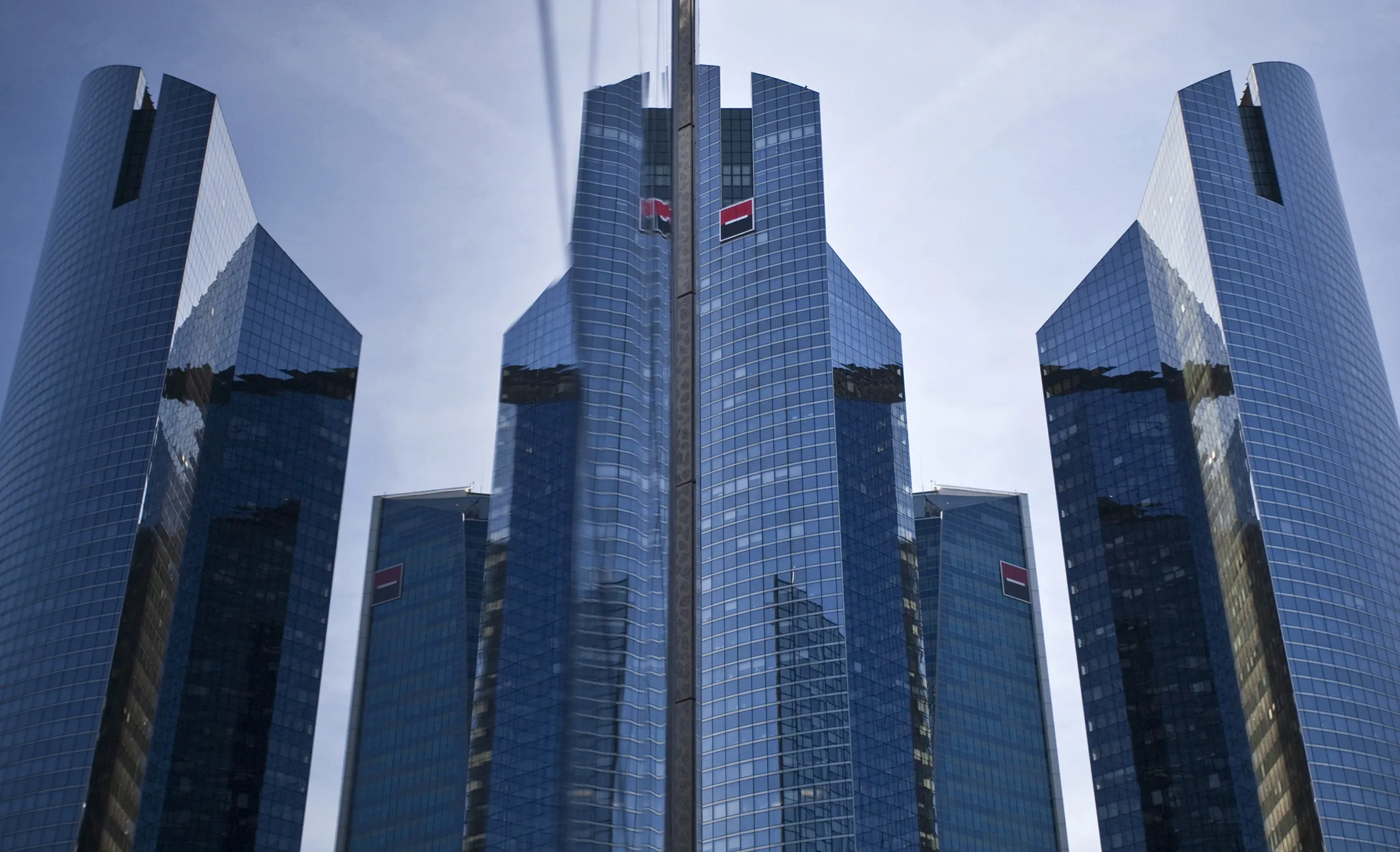 The headquarters of Societe Generale SA stand in Paris.
