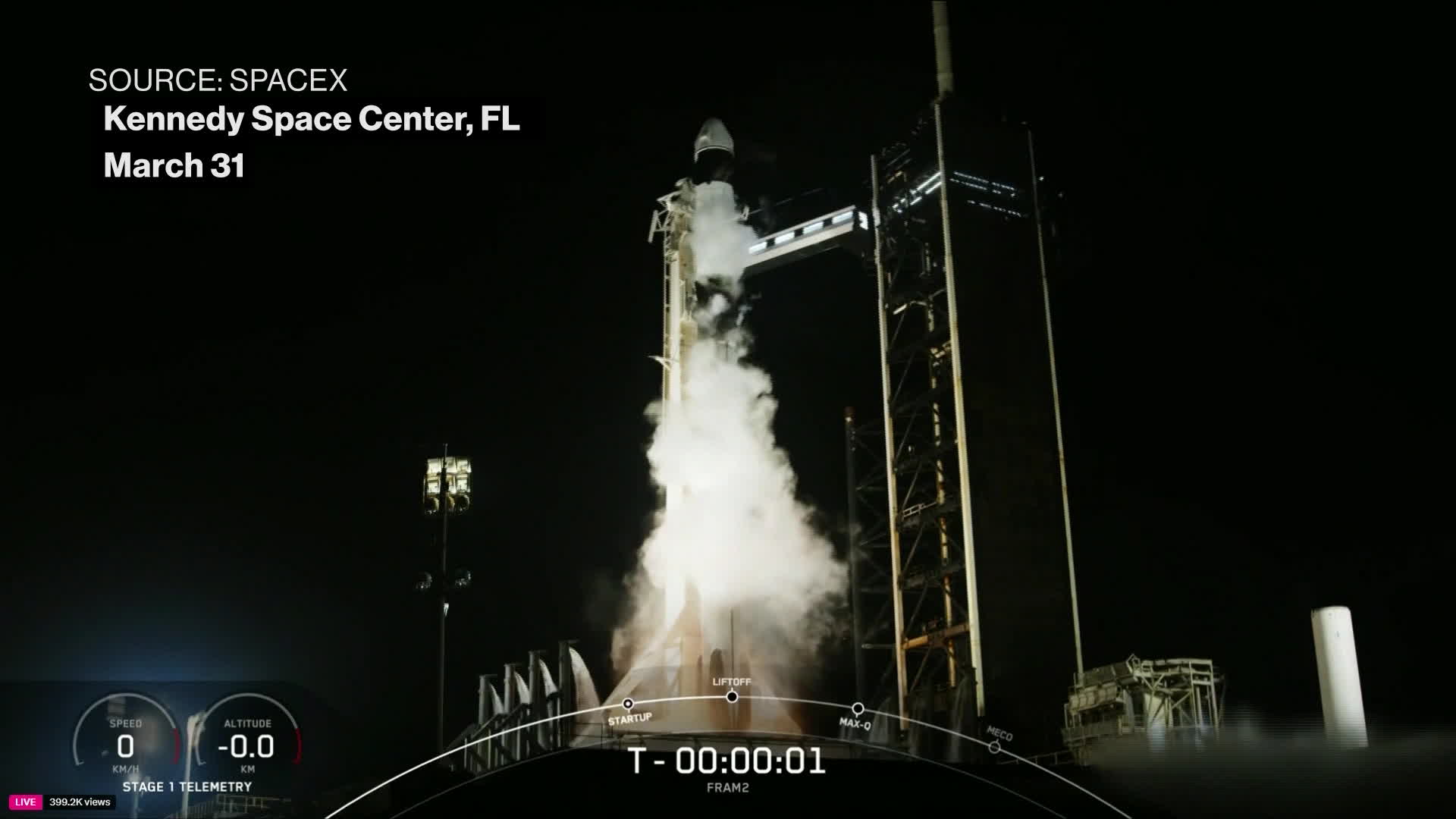 スペースＸ、極地観測の有人宇宙船打ち上げ－仮想通貨投資家乗り込む - Bloomberg