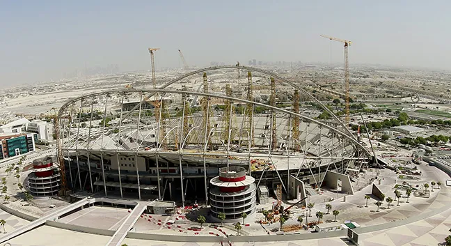 The Khalifa International Stadium, one of the venues of the 2022 FIFA World Cup, in Doha.
