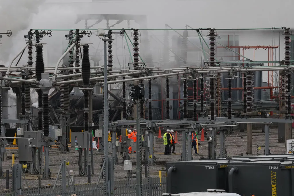 The North Hyde electrical substation which caught fire Thursday night, on March 22.&nbsp;