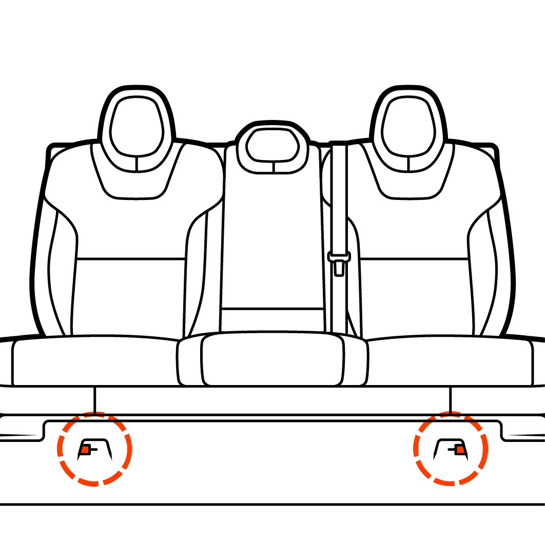 Interior view of the middle seats 