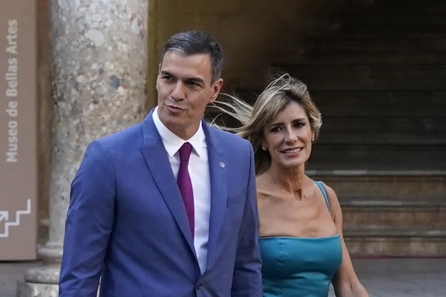 Pedro Sanchez and&nbsp;Begona Gomez, at the Alhambra in Granada, Spain.