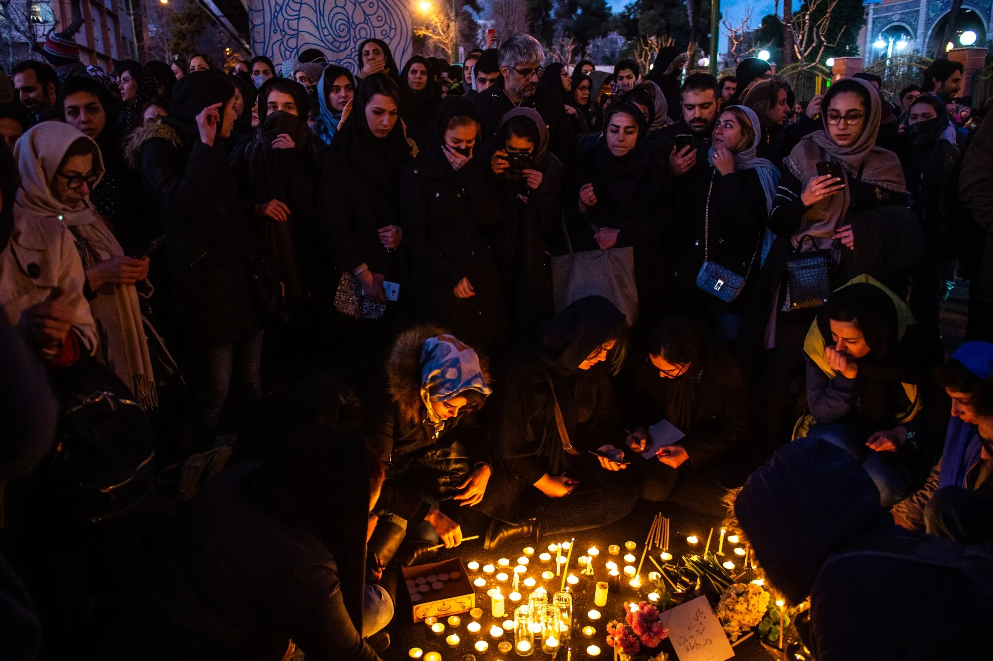 Candlelight&nbsp;vigil for victims of Flight 752 in Tehran.