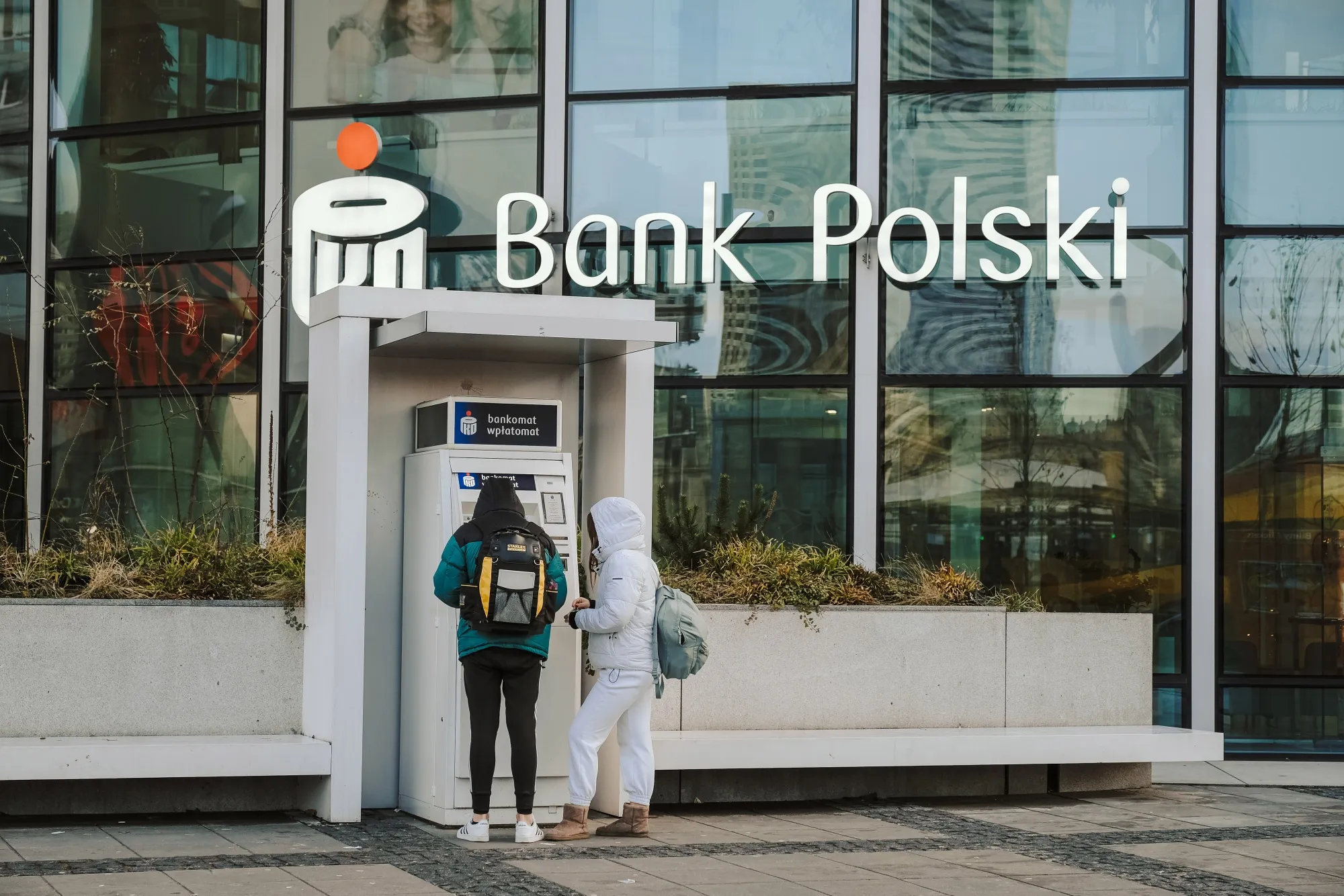 A PKO Bank Polski SA bank branch in Warsaw.