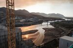 The Blue Nile river as it passes through the Grand Ethiopian Renaissance Dam near Guba in Ethiopia, on Dec. 26, 2019.