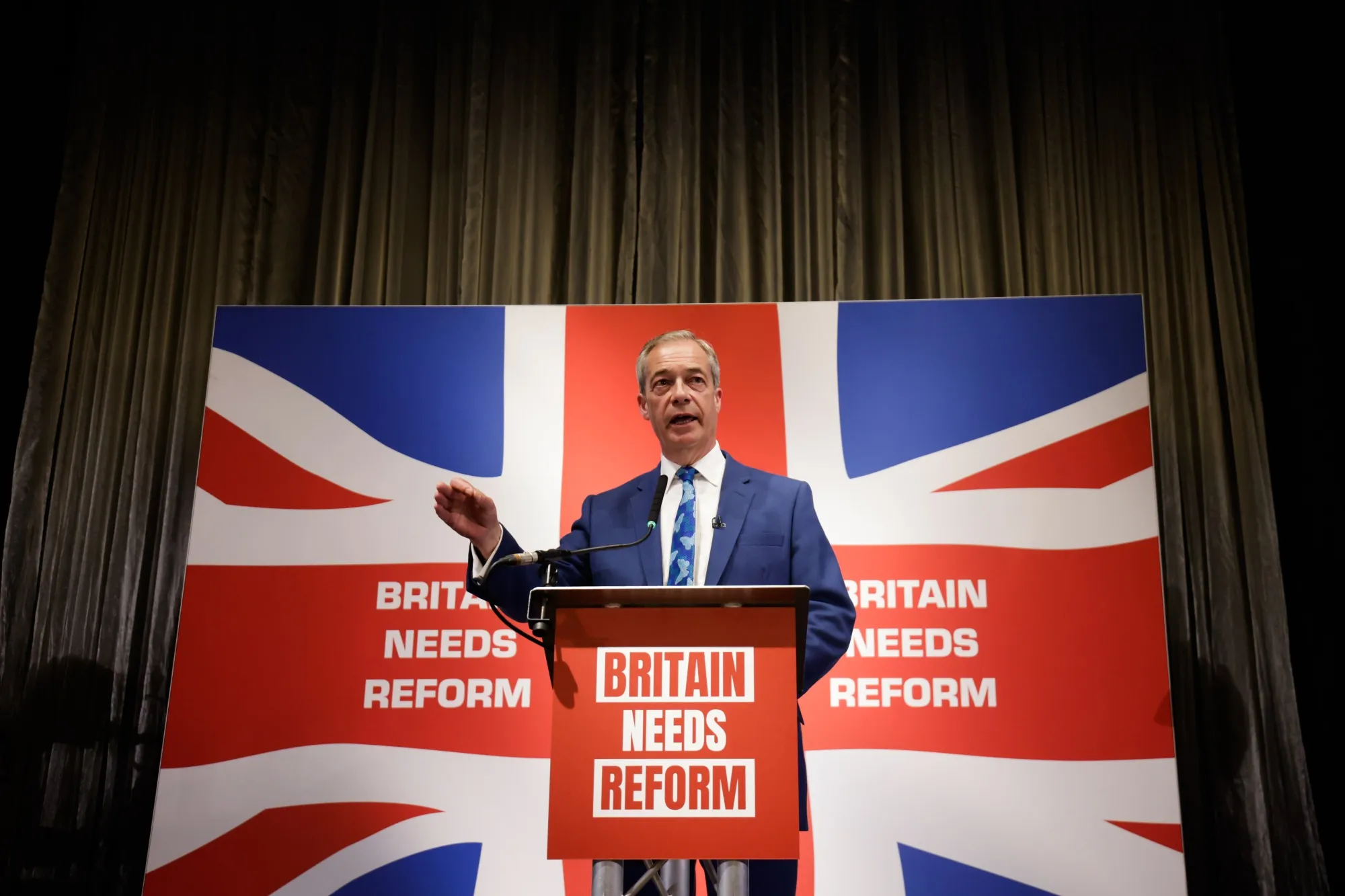 Nigel Farage during a news conference in London on June 3.
