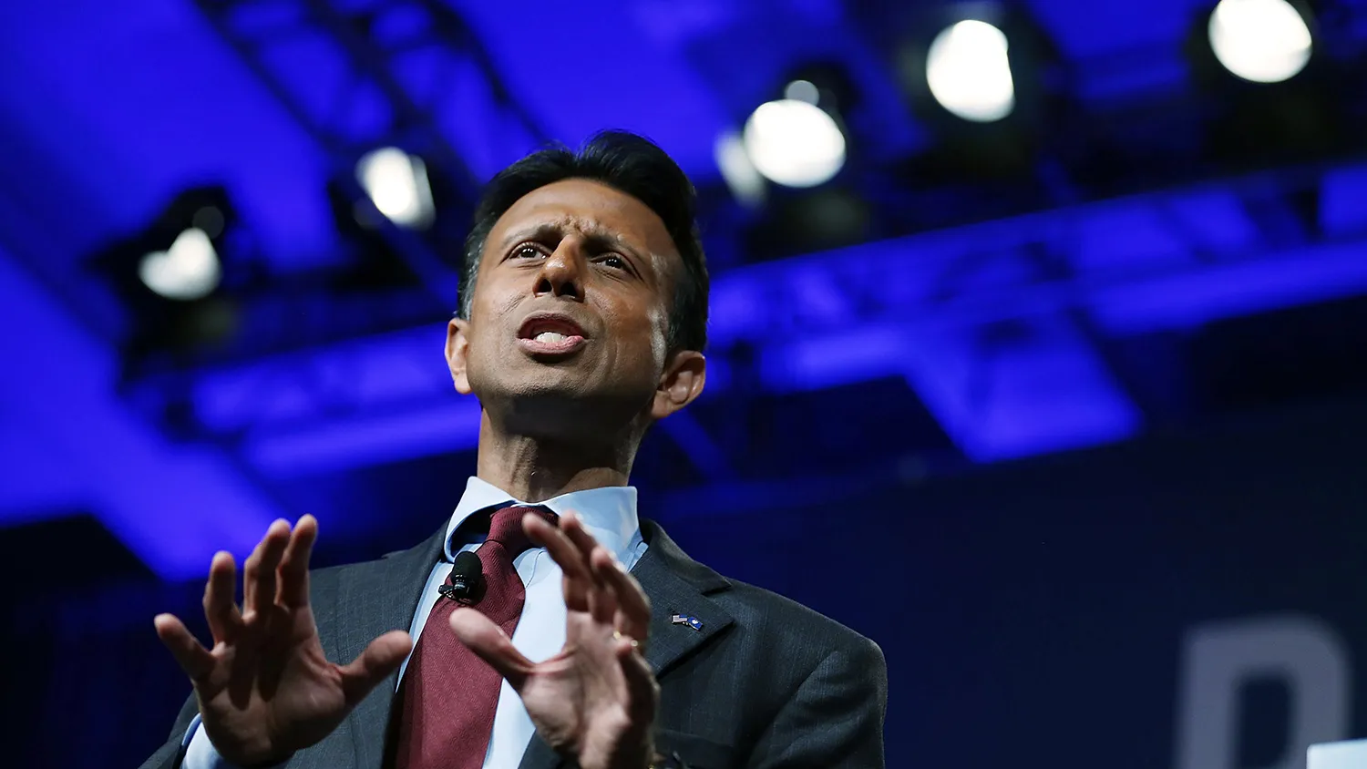 Louisiana Governor Bobby Jindal and possible Republican presidential candidate speaks during the Rick Scott's Economic Growth Summit held at the Disney's Yacht and Beach Club Convention Center on June 2, 2015 in Orlando, Florida.
