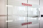 Toshiba Corp. logo at the company's headquarters in Tokyo.
