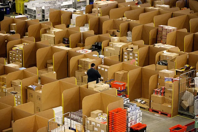 An Amazon.com fulfillment center in Ridgmont, U.K.

