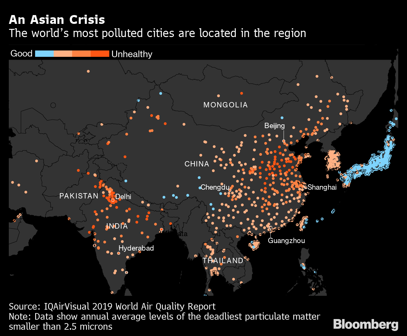 大気汚染、インドの都市圏は依然として最悪－北京など中国では改善 Bloomberg