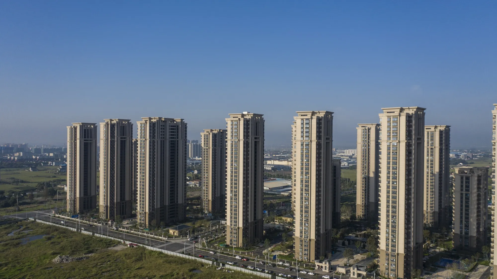 China Evergrande Group's under-construction Riverside Palace development in Taicang, Jiangsu province, China.