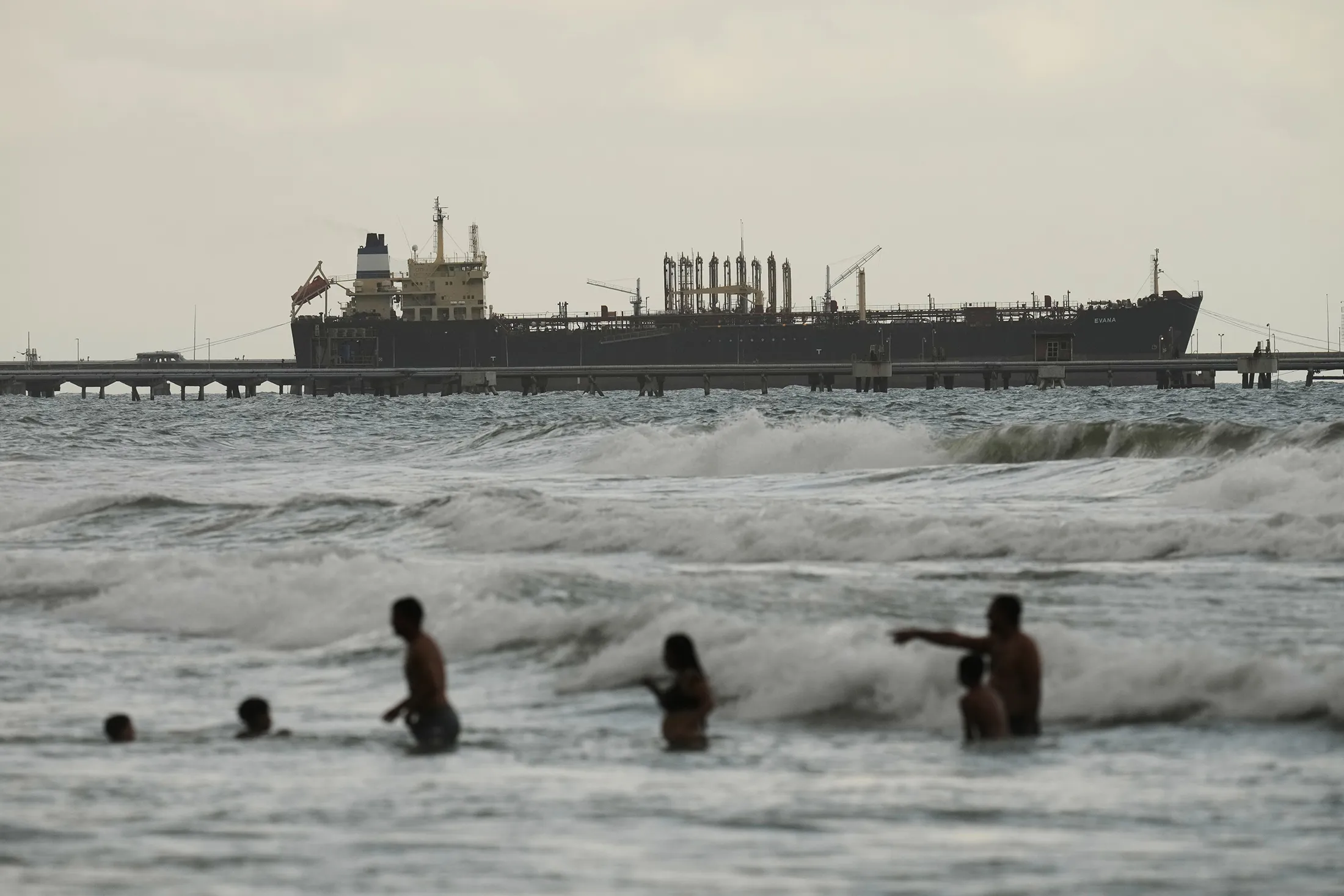 The Evana oil tanker docked at the El Palito Port in Puerto Cabello, Venezuela, on Dec. 21.