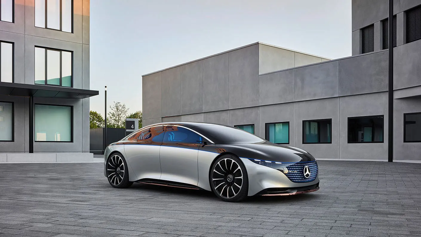 The Mercedes-Benz EQS electric sedan.