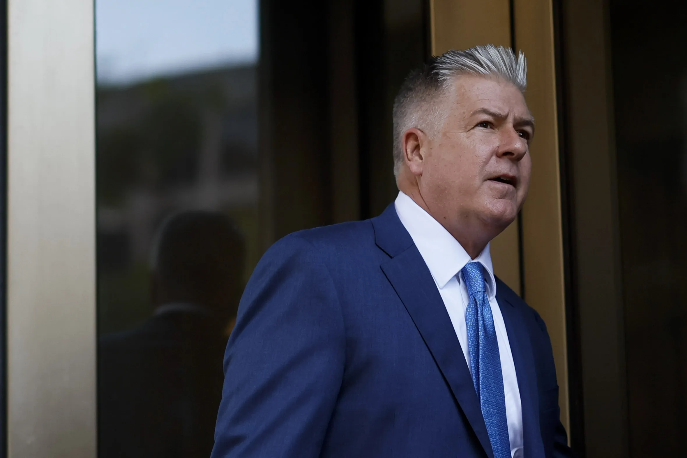 Matthew Evan Corcoran, attorney for Steve Bannon, arrives to federal court in Washington, D.C., on July 11.