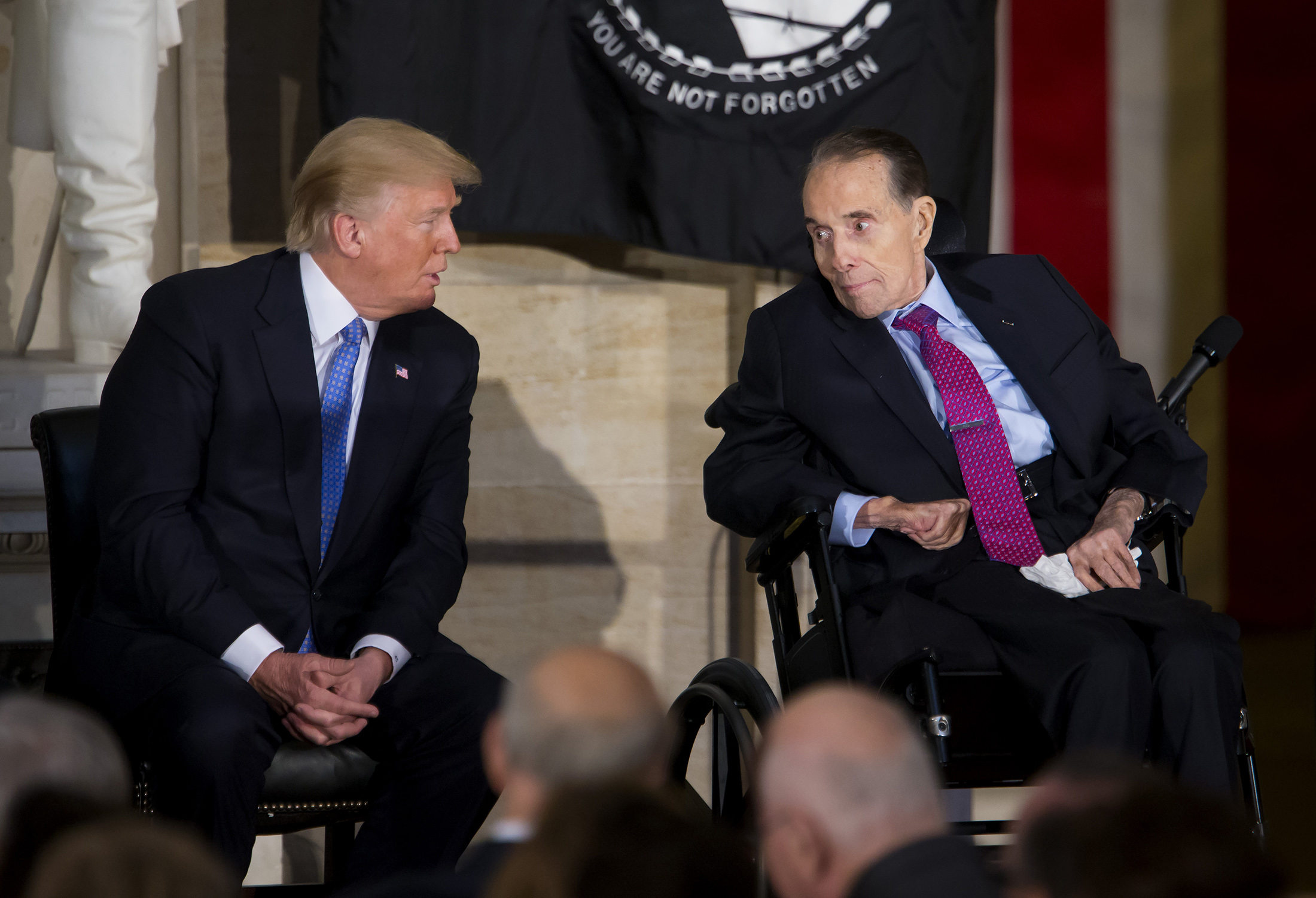 Congressman Bob Dole with two Washington Senators baseball players