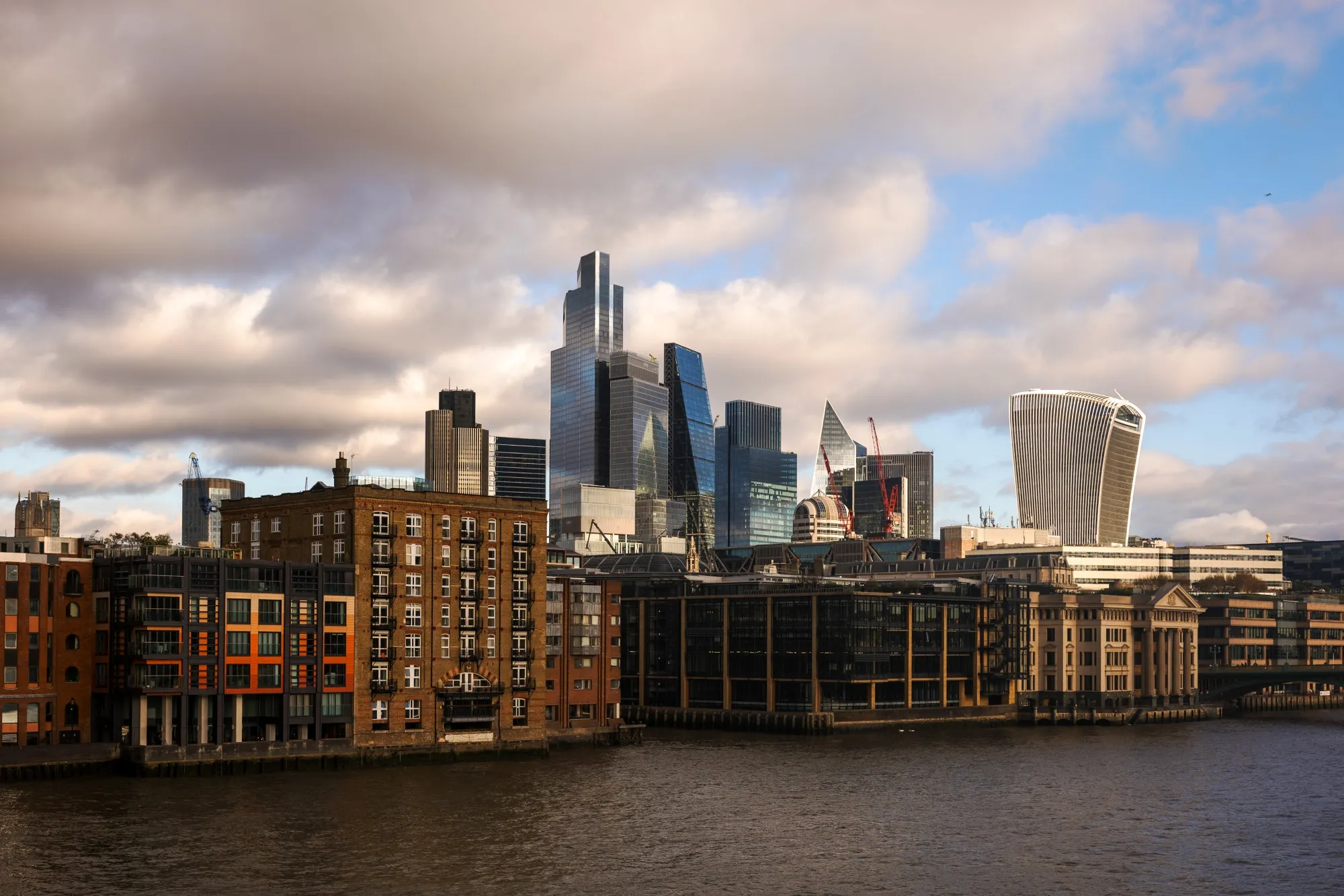 Skyscrapers and commercial buildings in London.