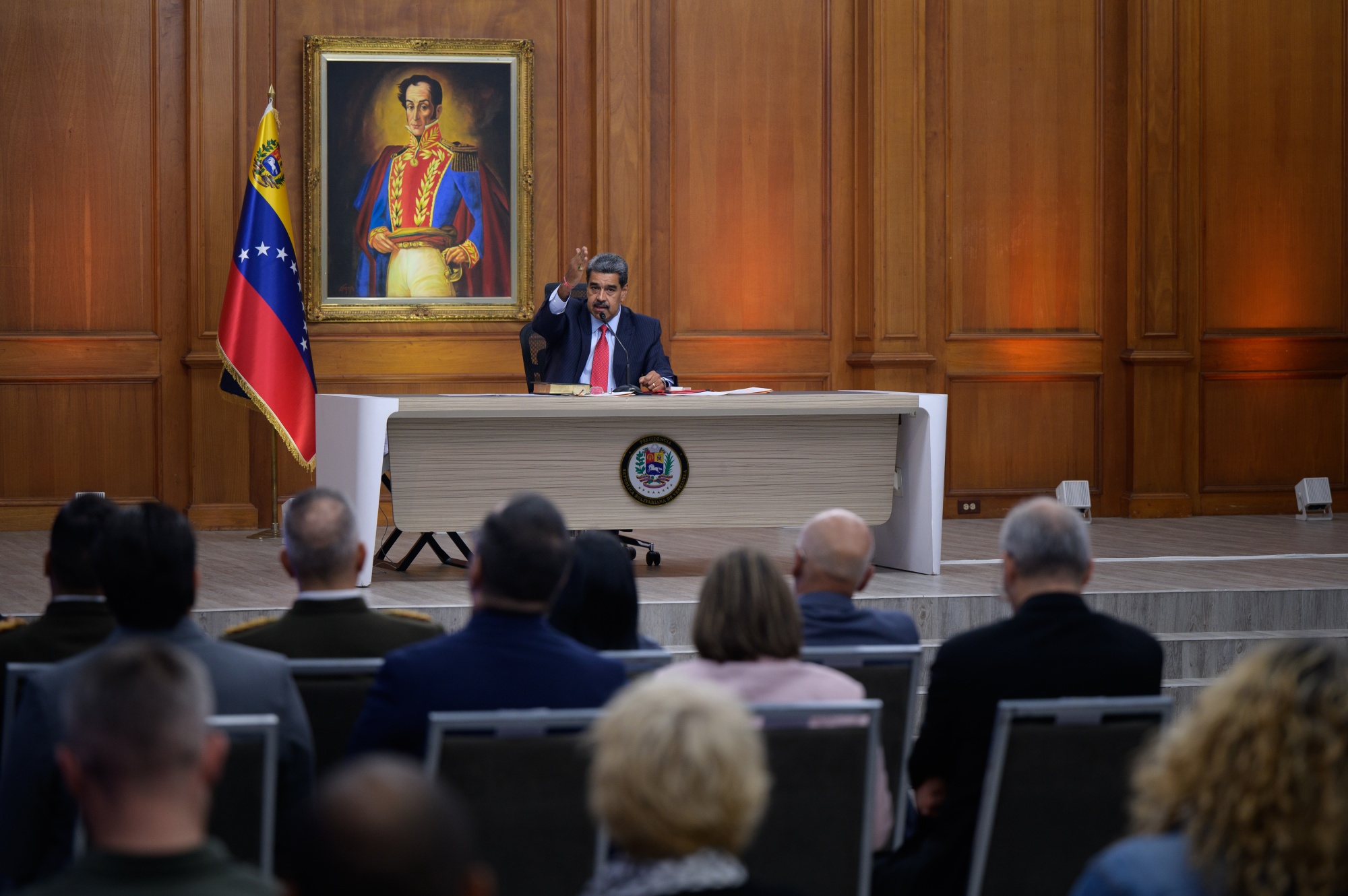 Maduro’s press conference at Miraflores Palace took a different tone from his campaigning leading up the July 28 election.