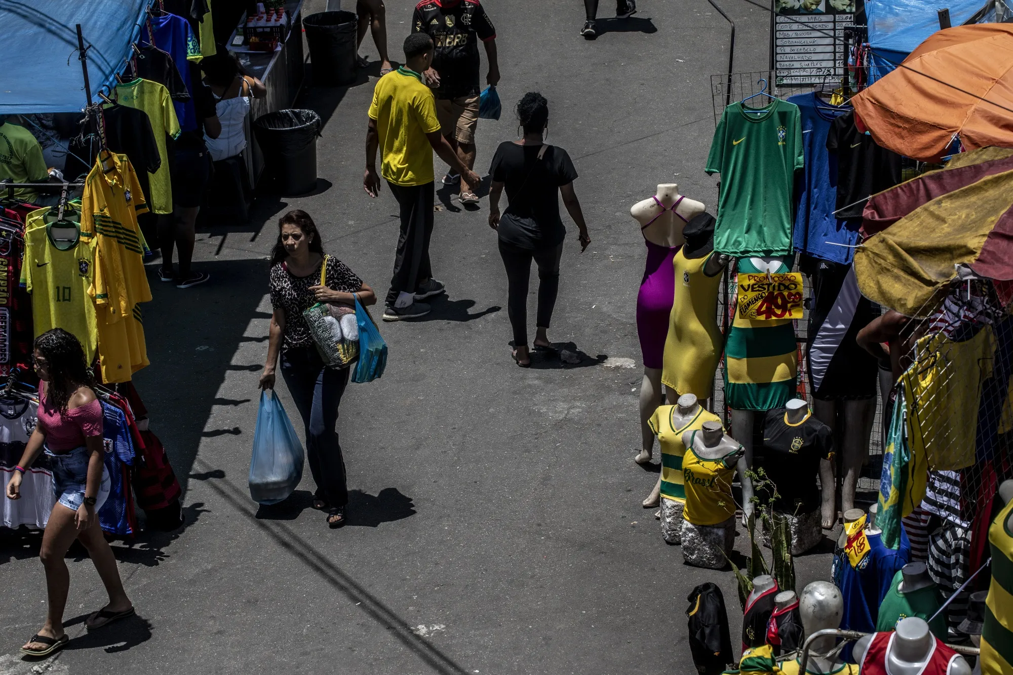 Shoppers at a market in Rio de Janeiro.