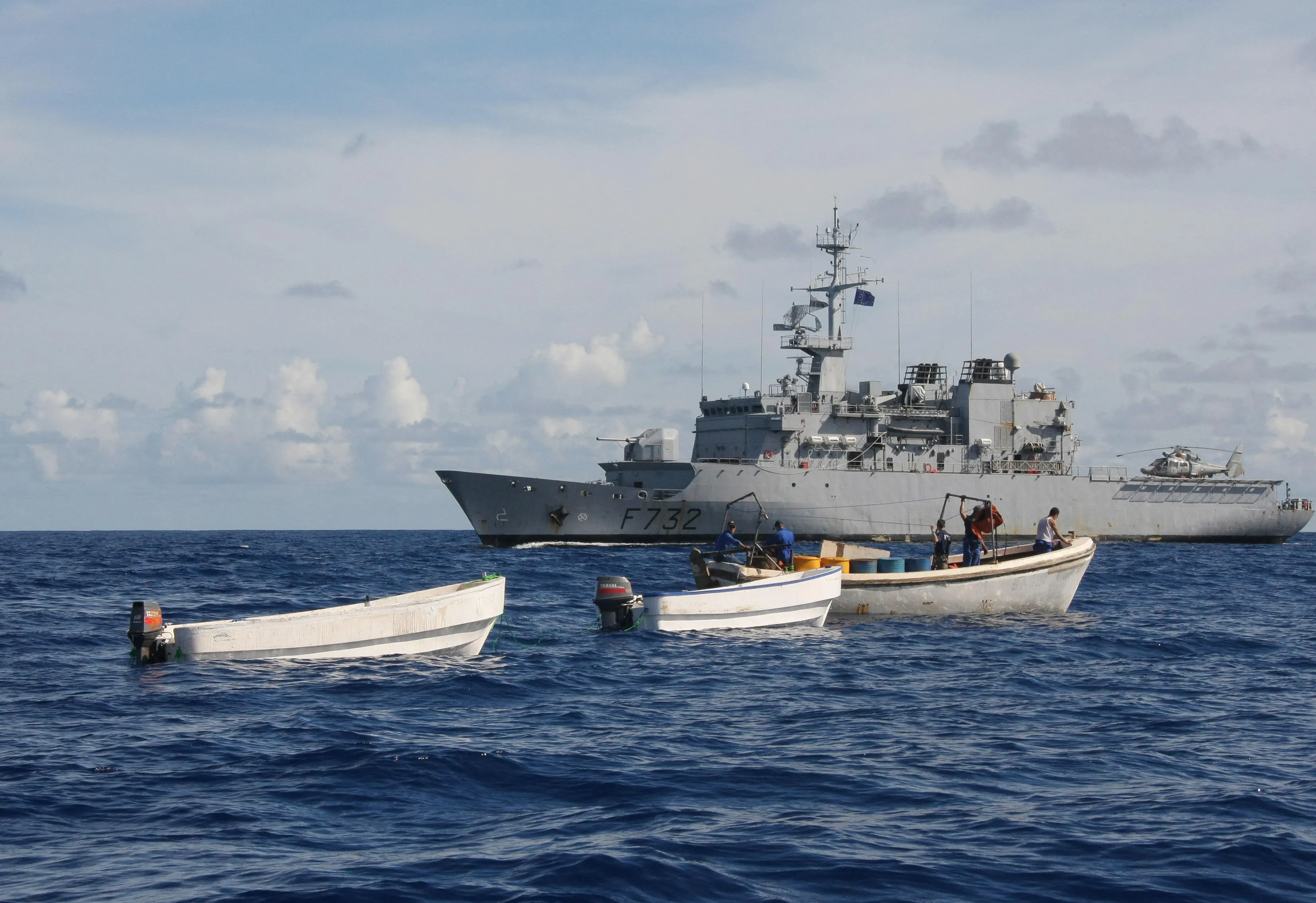 Three boats seized from suspected Somali pirates&nbsp;in May 2009.