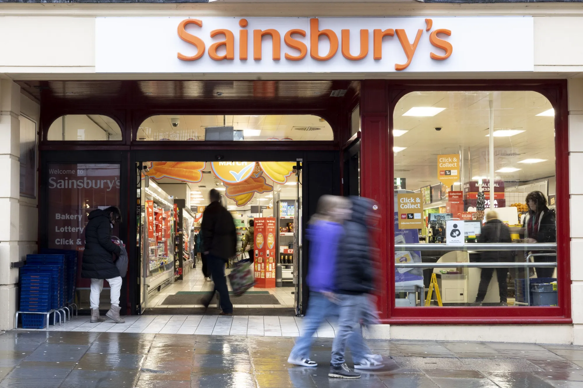 A J Sainsbury Plc supermarket in Guildford, UK.