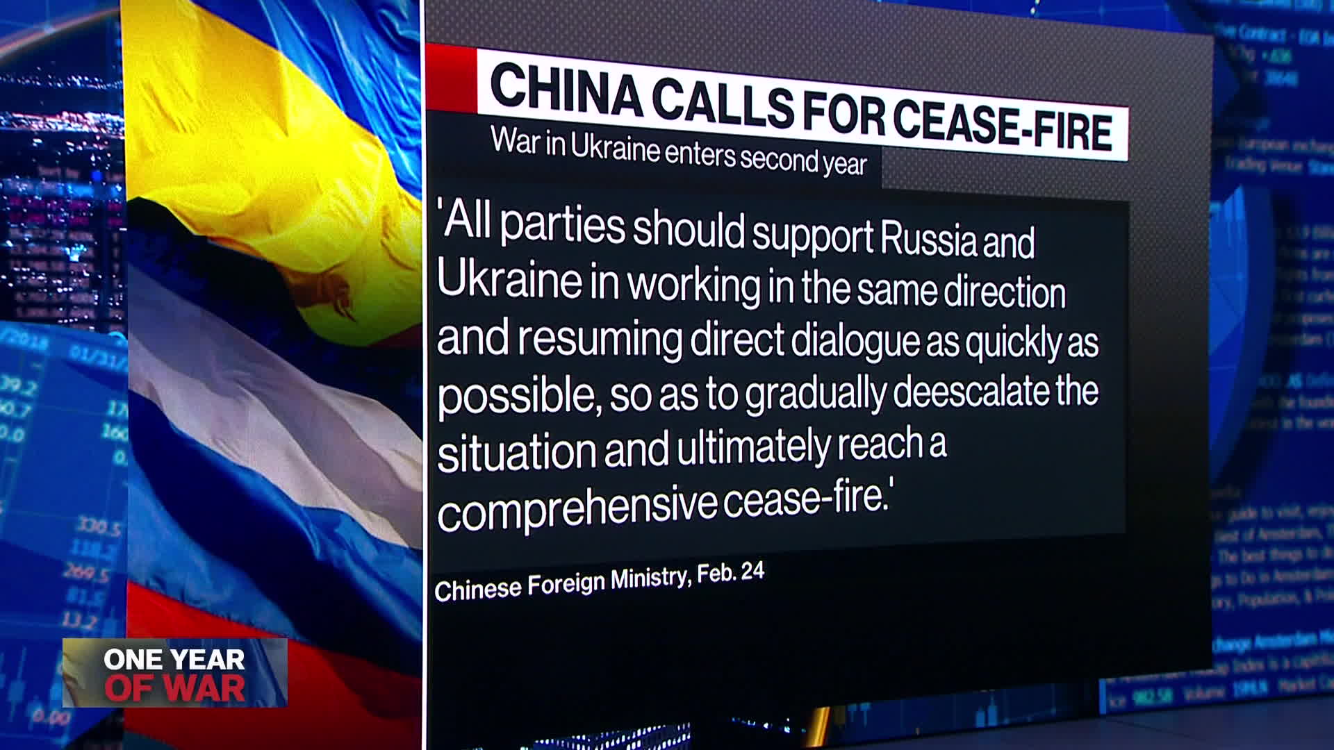 Watch China Calls For Cease-Fire In Ukraine - Bloomberg