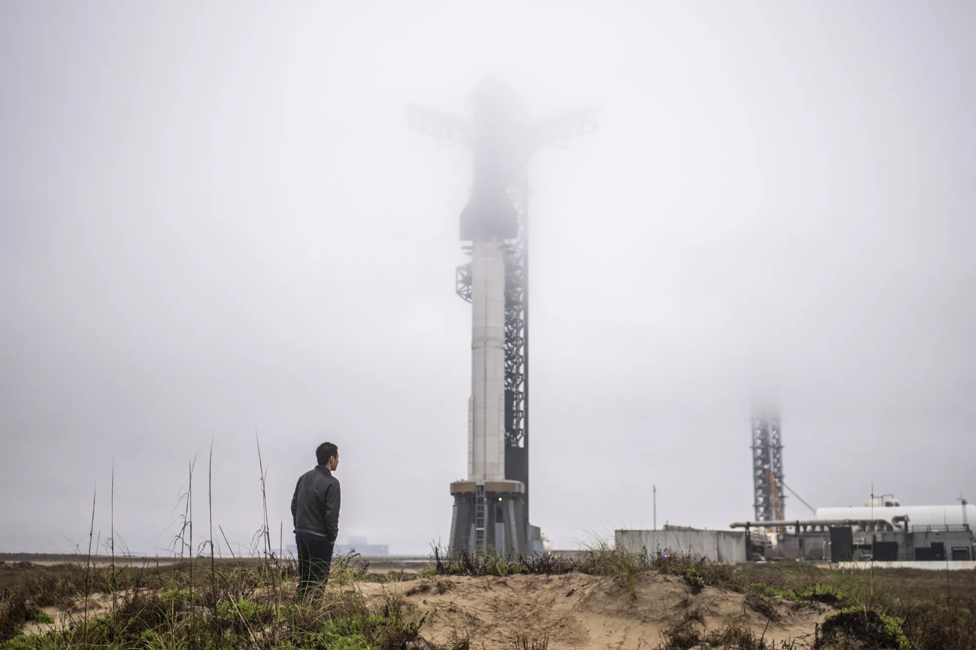 The launch site of the SpaceX Starship rocket near Boca Chica, Texas, on Jan. 14.&nbsp;