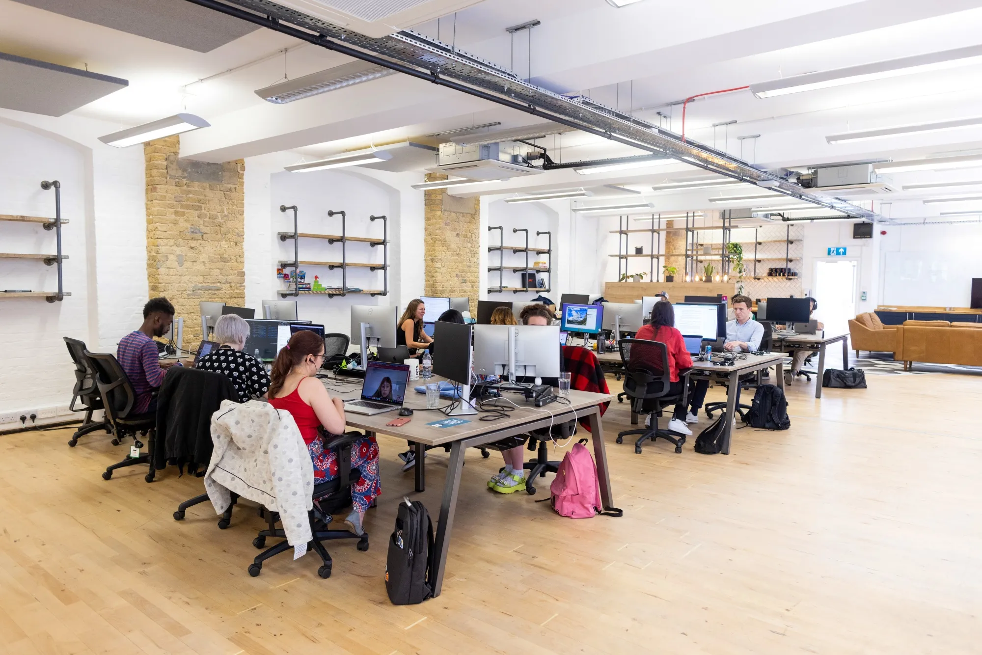 Employees in the offices of Hutch&nbsp;in London, on June 14.