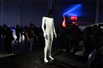 A Tesla Bot mannequin at Tesla’s Austin, Texas, factory opening party in April.