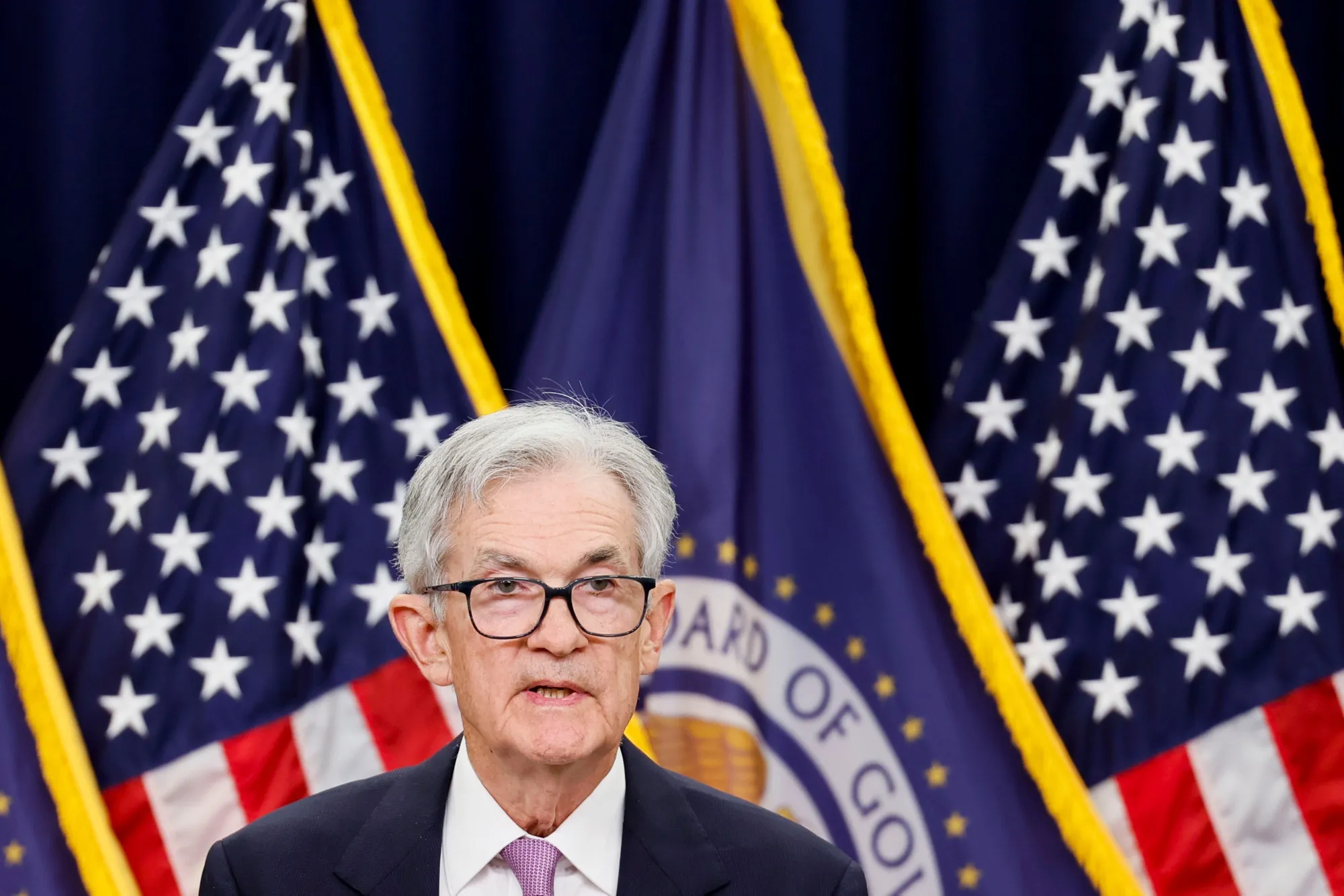 Jerome Powell, chairman of the US Federal Reserve, speaks during a news conference following a Federal Open Market Committee (FOMC) meeting in Washington, DC, US, on Thursday, Nov. 7, 2024.&nbsp;