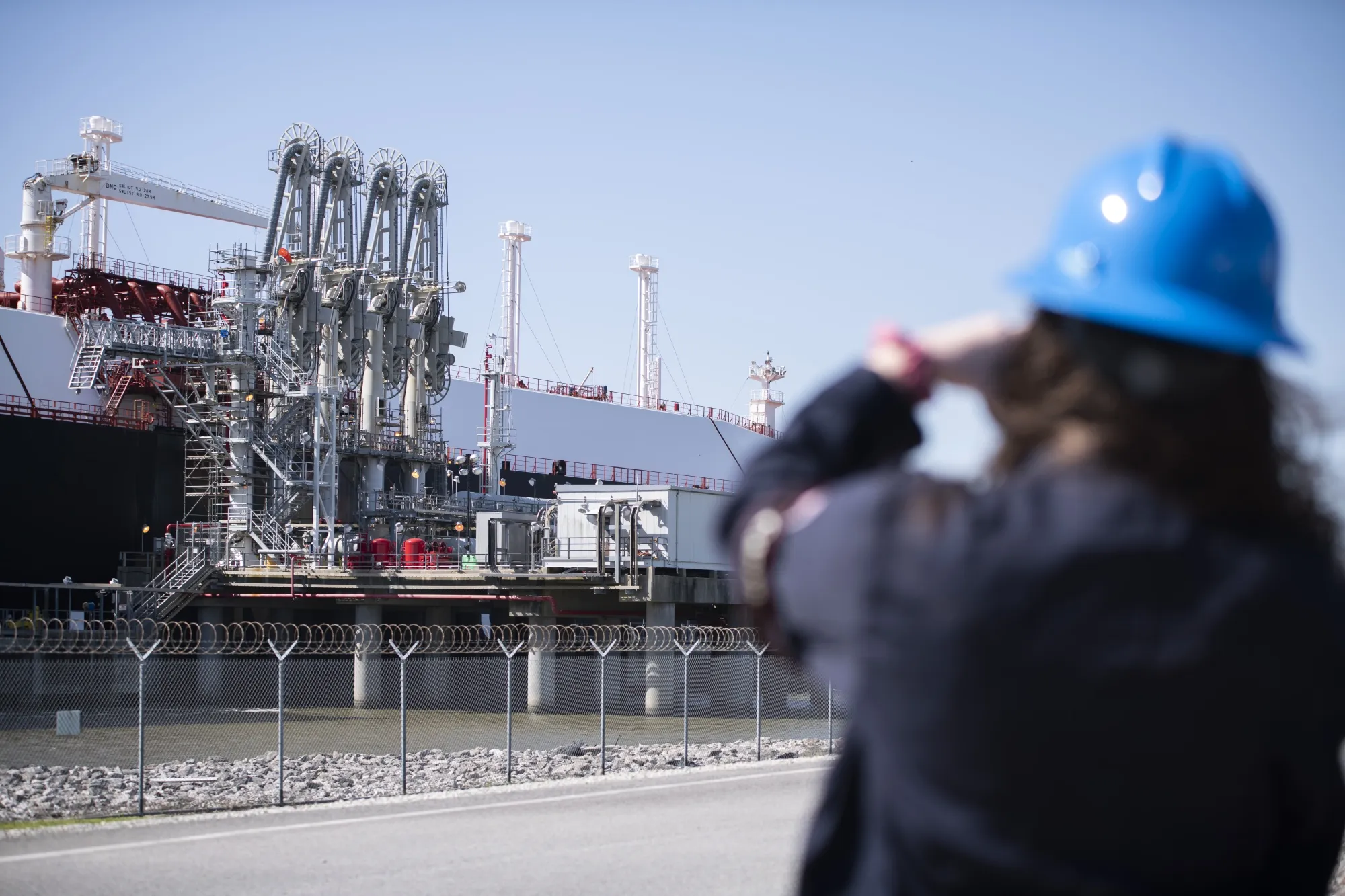 An LNG Tanker vessel waiting to be loaded&nbsp;in Cameron, Louisiana, U.S.