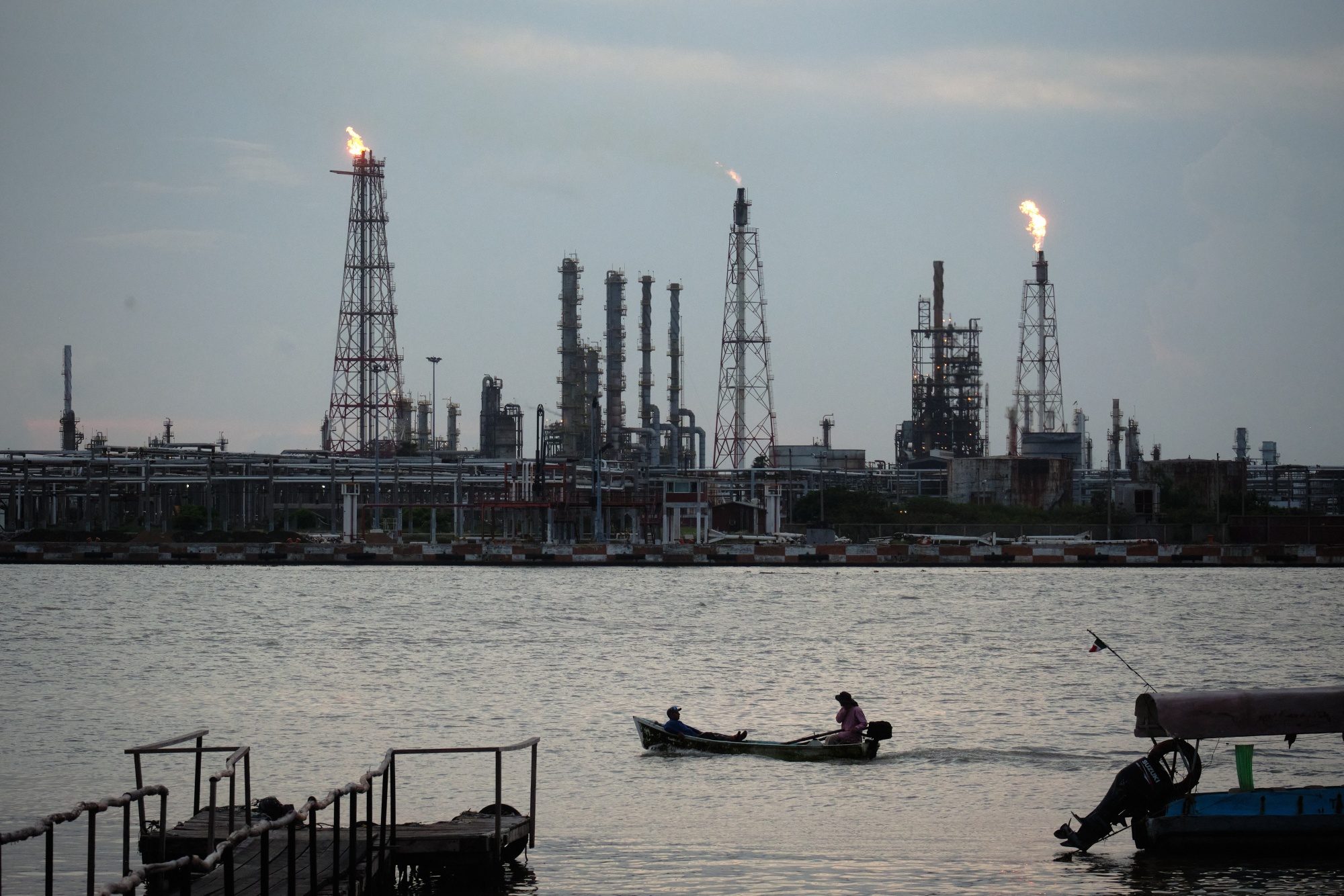 An oil refinery in Pueblo Viejo, Veracruz state, Mexico.