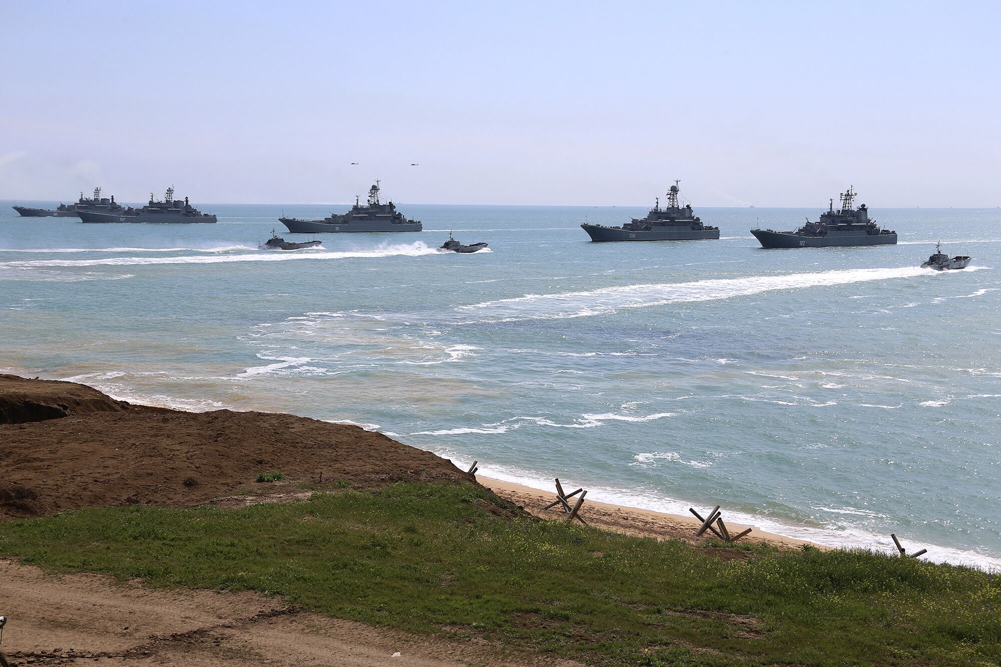 Russian forces during military drills in Crimea in April.