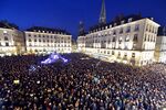 People gather at the Place Royale in Nantes, France, on Jan. 7 to show their solidarity for the victims of the attack by unknown gunmen on the offices of the satirical weekly Charlie Hebdo.
