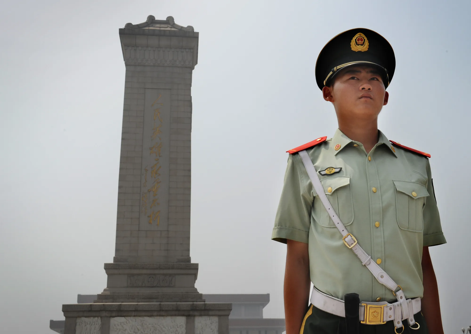 The Monument to the People’s Heroes, built in Tiananmen Square after the founding of the People’s Republic, is Beijing’s equivalent to the Washington Monument.