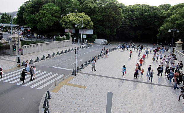 The Harajuku Bridge, a pedestrian crossing in Tokyo.