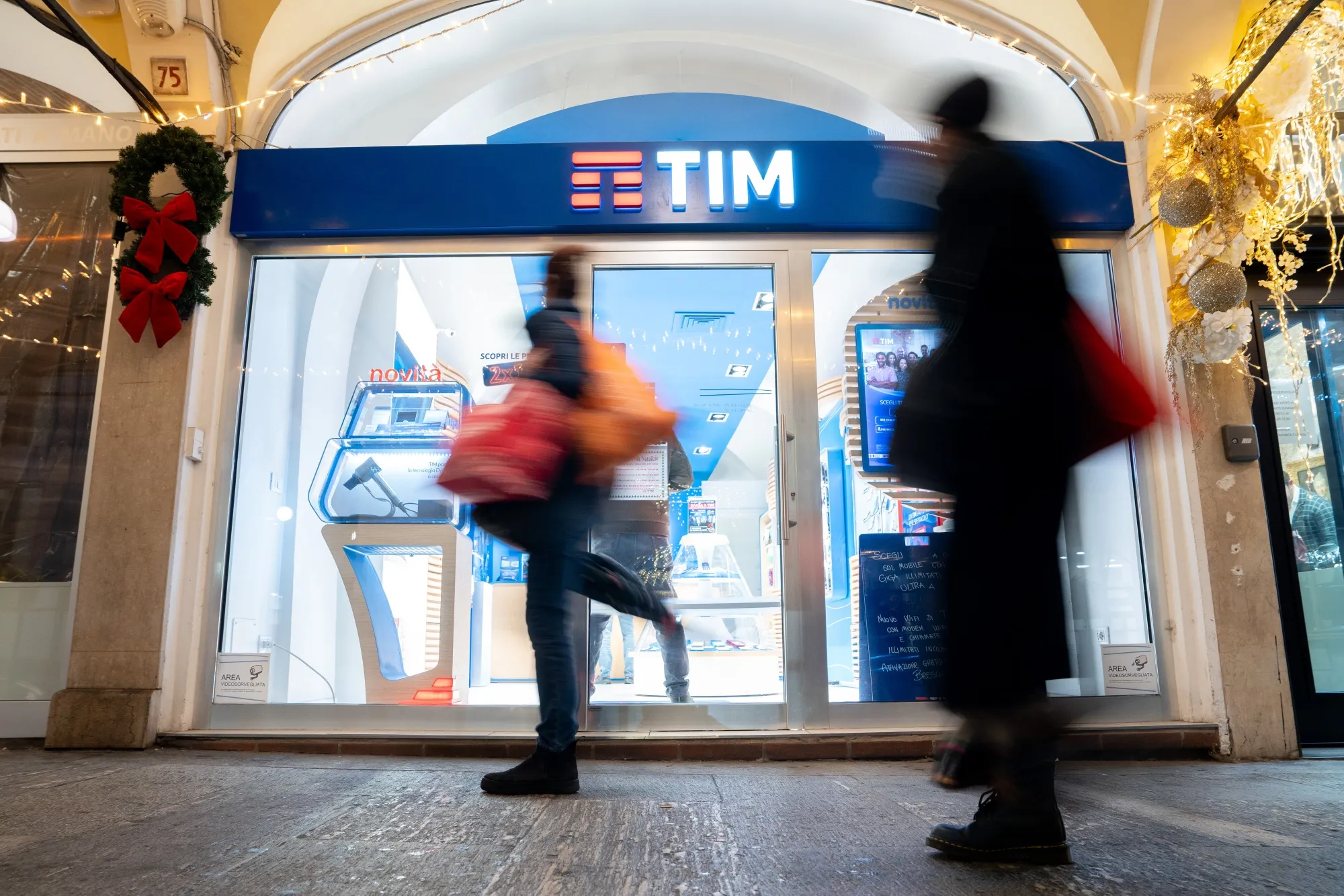 A TIM SpA store, operated by Telecom Italia SpA, in Brescia, Italy.