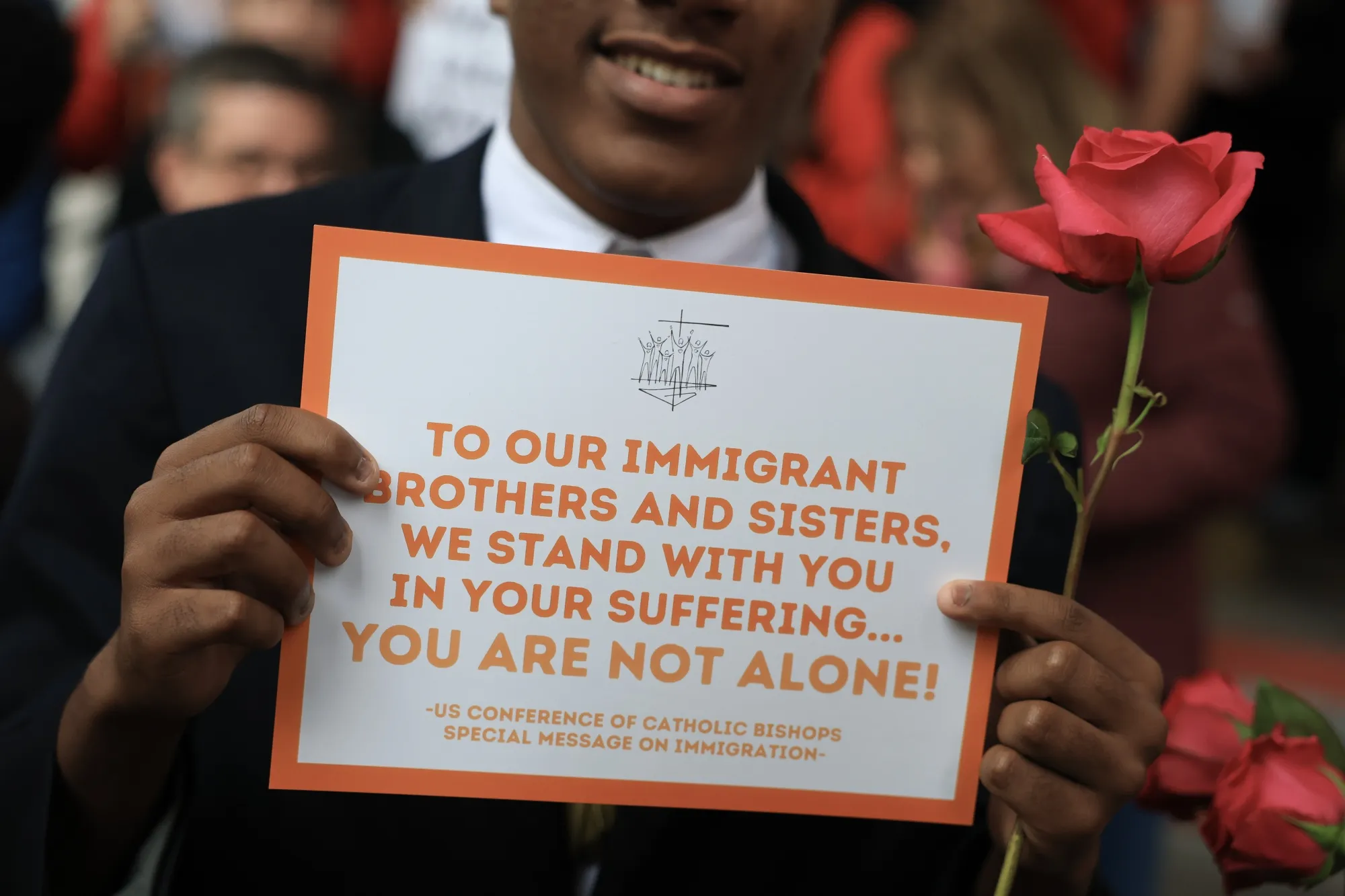 Catholic faith leaders have been standing in solidarity with migrants.