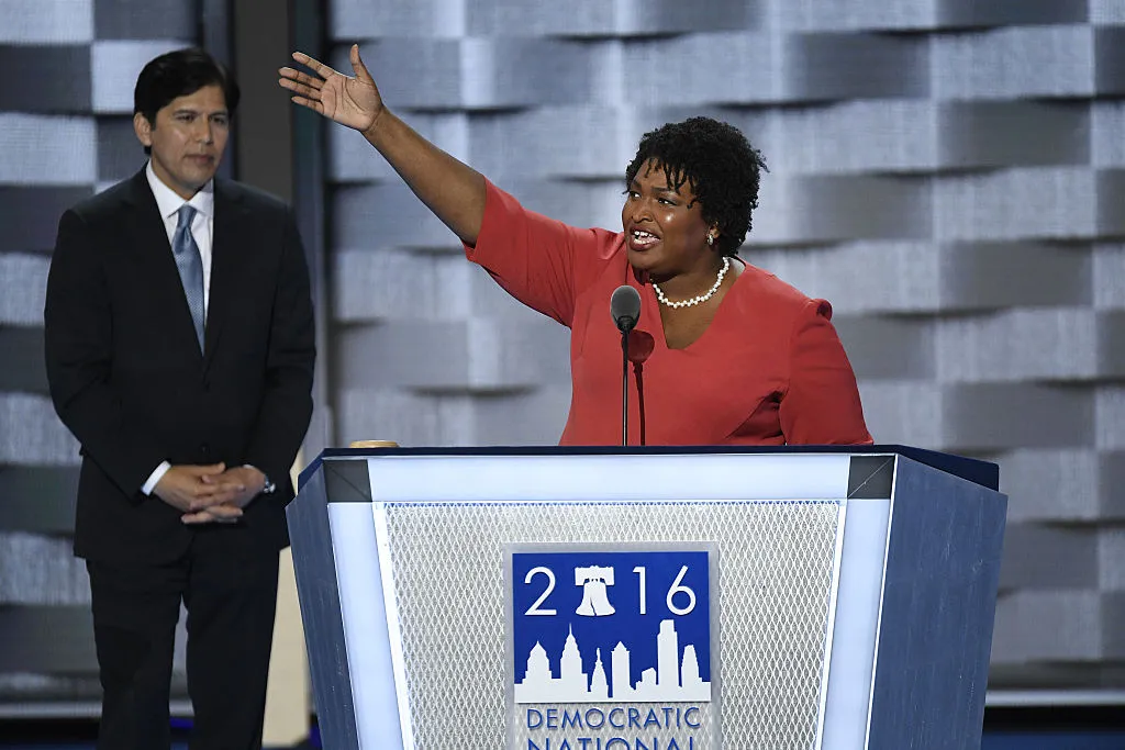 Representative Stacey Abrams at the Democratic National Convention in 2016.
