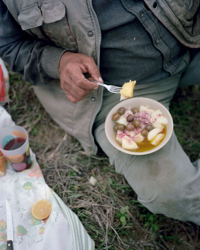 Worker eating lunch during a break 