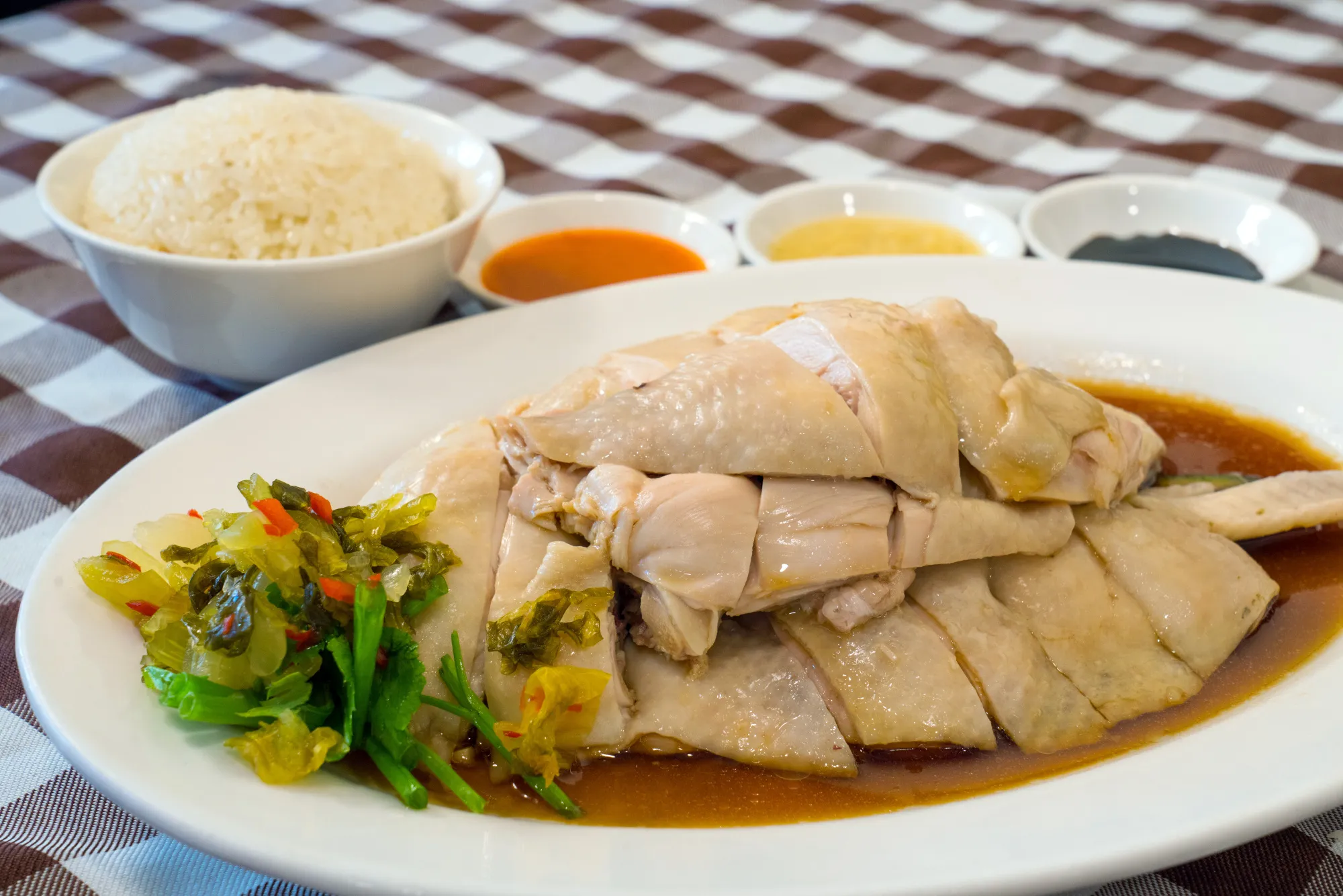 Chicken rice in Singapore.
