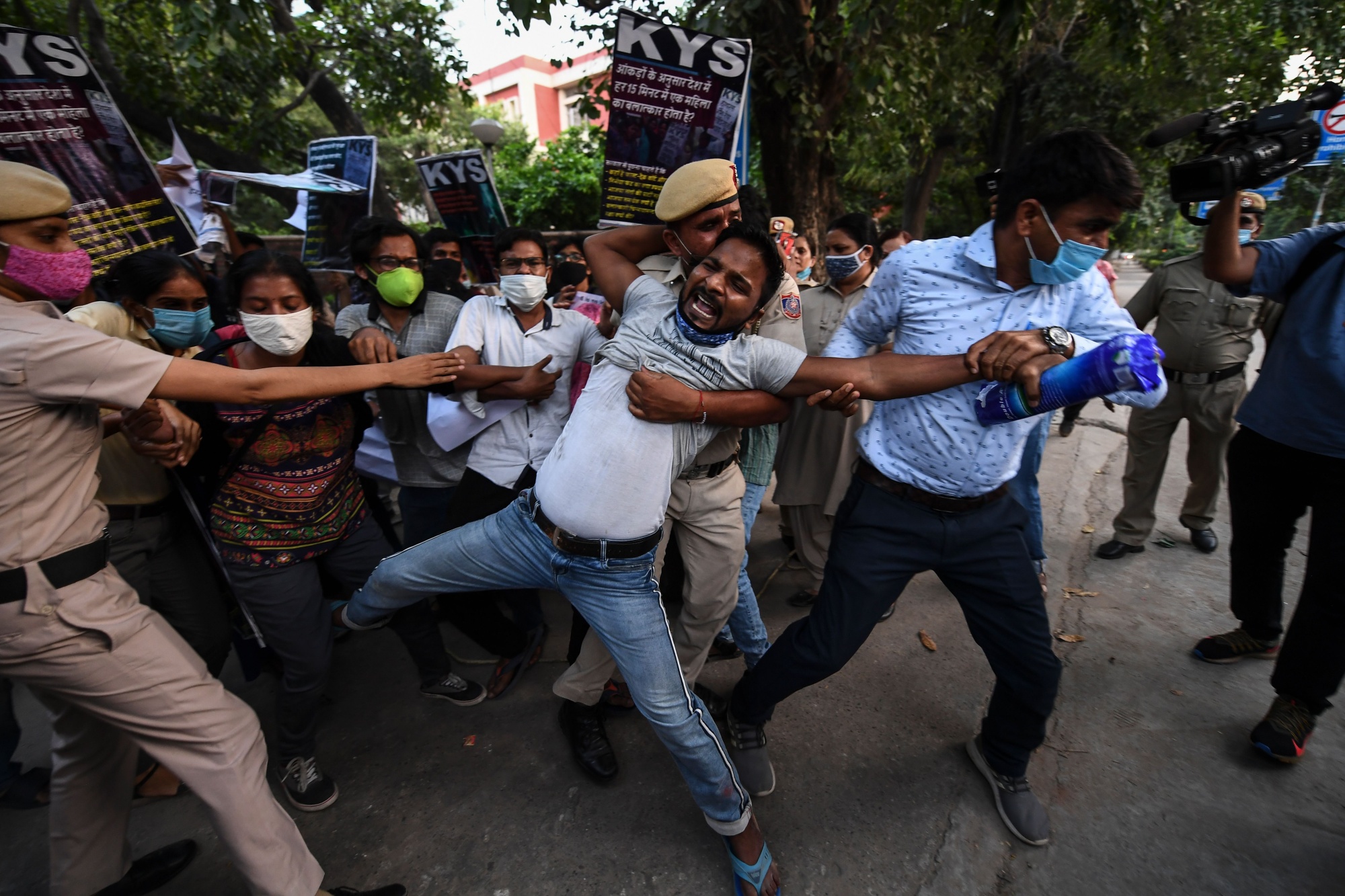 Protesters demonstrate&nbsp;following reports that local police cremated the victim’s body, in New Delhi, India, on Oct. 1