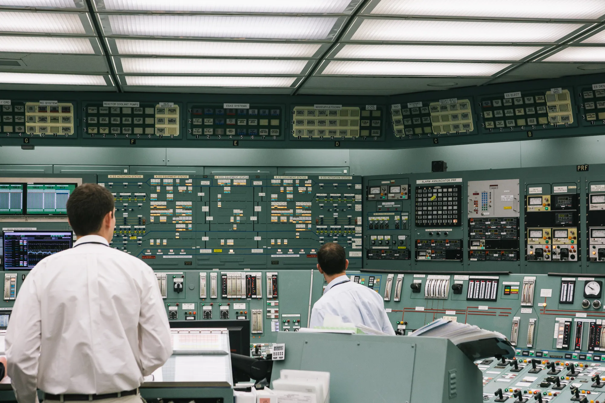 The control room at the Three Mile Island nuclear power plant in Middletown, Pennsylvania.