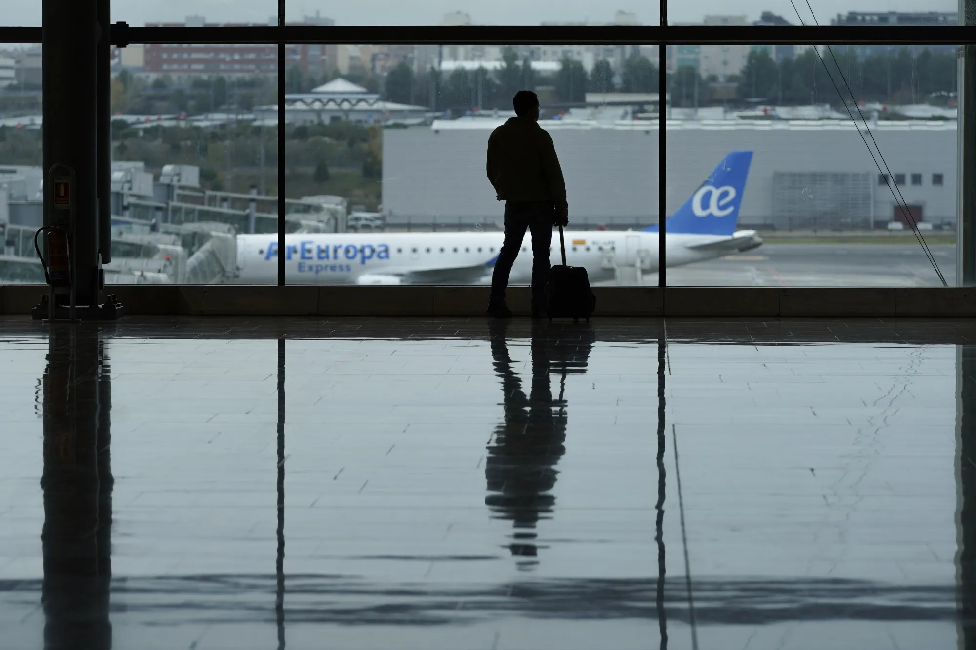 A passenger&nbsp;at Madrid Barajas airport in Madrid on Dec. 24.