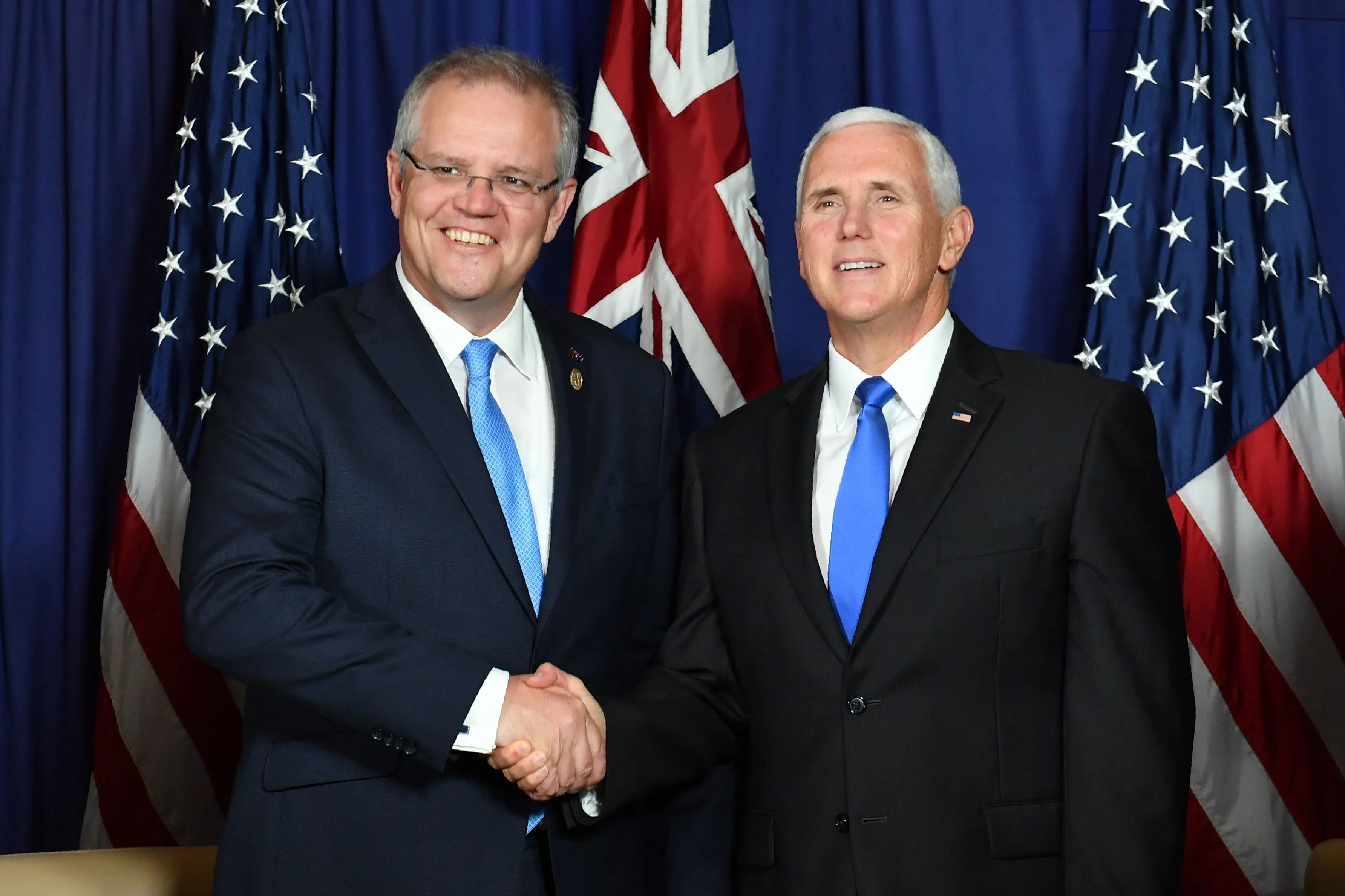 Australia’s Prime Minister Scott Morrison with Mike Pence on Nov. 17. 