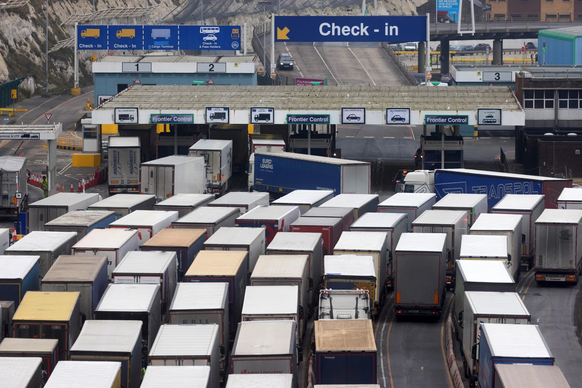 Haulage Truck Queues at Port of Dover