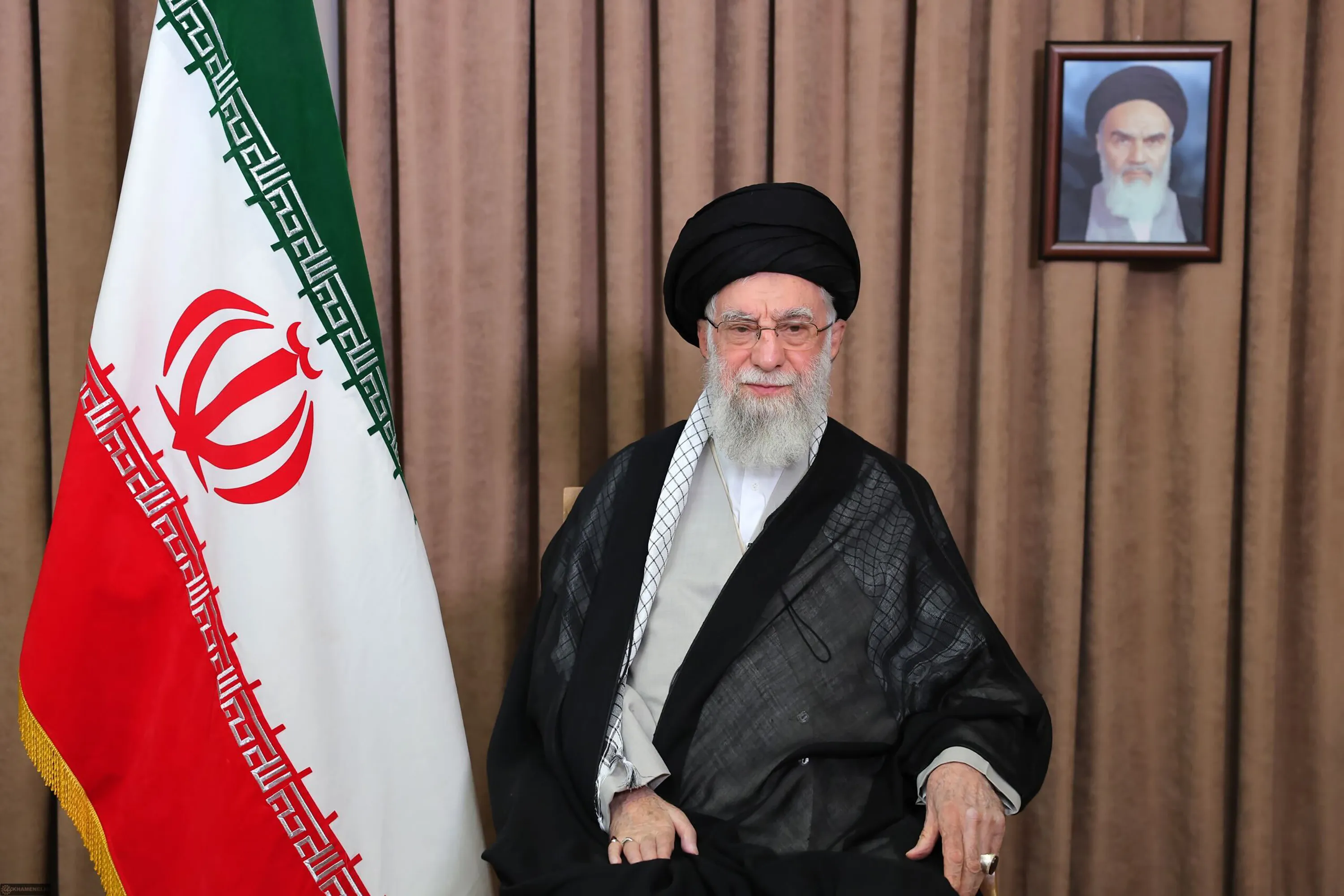 Ayatollah Ali Khamenei addresses the nation in a state television broadcast in an image provided by the Office of the Supreme Leader of Iran on June 18, 2025.