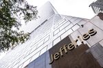 Signage outside the Jefferies Financial Group offices in New York, U.S., on Wednesday. Oct. 13, 2021. Jefferies, which has been expanding in Asia in recent years, saw its global revenue rise by 50% to a record $5.4 billion in the first nine months of the year.