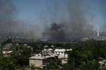 Smoke rises during fighting in Sievierodonetsk, eastern Ukraine, on June 9.